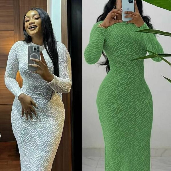 Robe élégante longue en dentelle