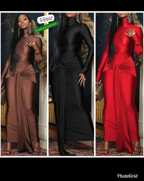 Robe Élégante Longue Manches Longues