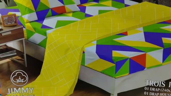 Parure de lit géométrique colorée