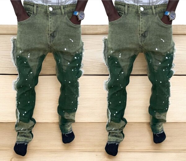 Jeans décontractés verts stylés