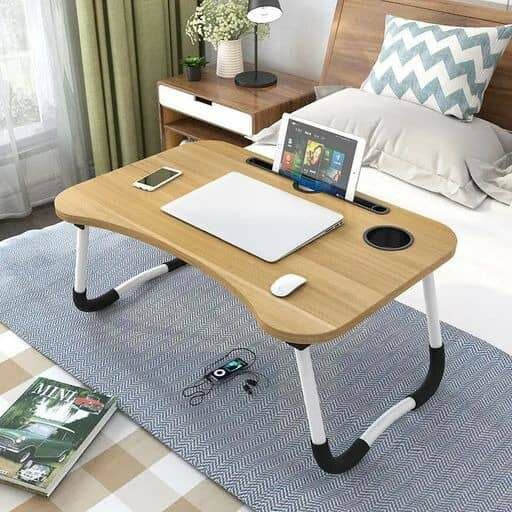 Anti-slip foldable bedtop table