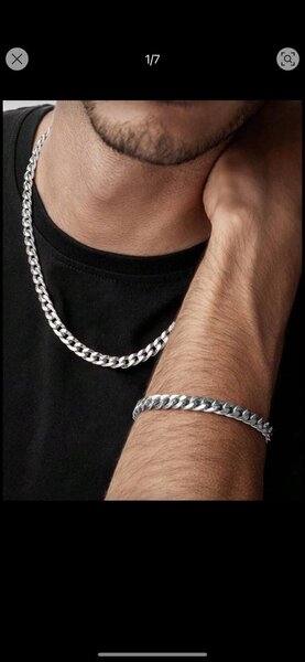 Parure chaîne et bracelet en argent