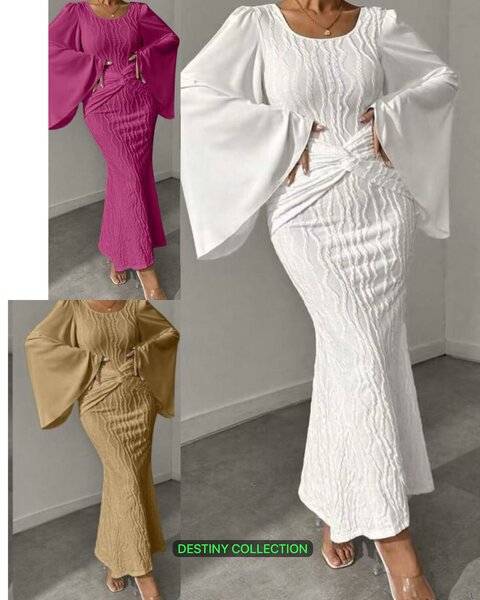 Robe Élégante avec Manches Volantes