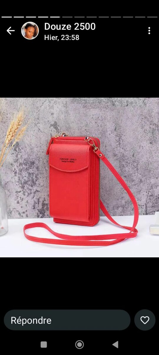 Pochette bandoulière rouge mode