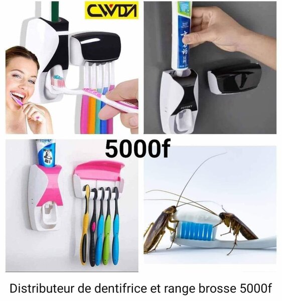 Distributeur de dentifrice et range brosse