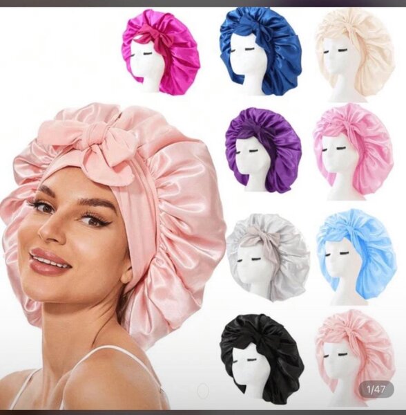 Bonnet en satin pour cheveux