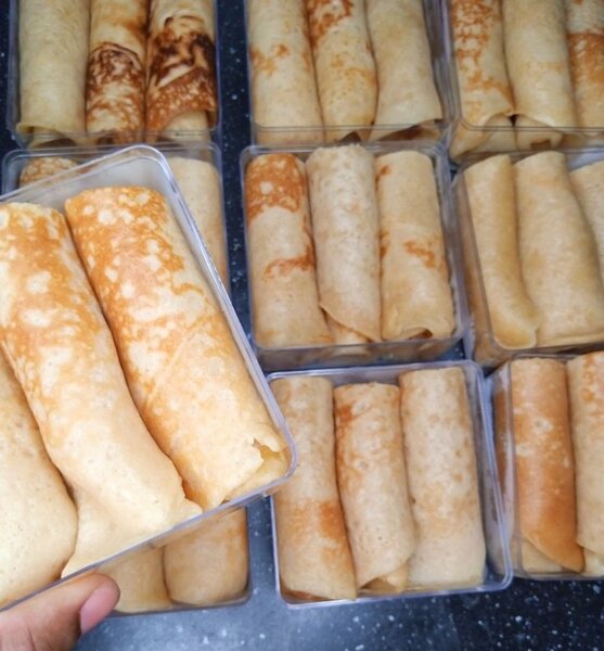 Crêpes natures roulées