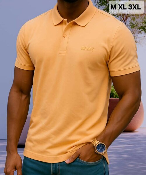 Polo Homme Élégant Orange