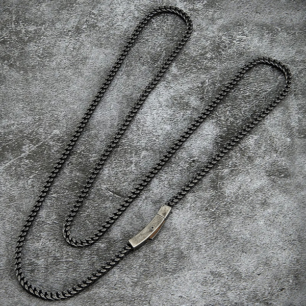 Oxidized Stainless Steel Cuban Link Chain