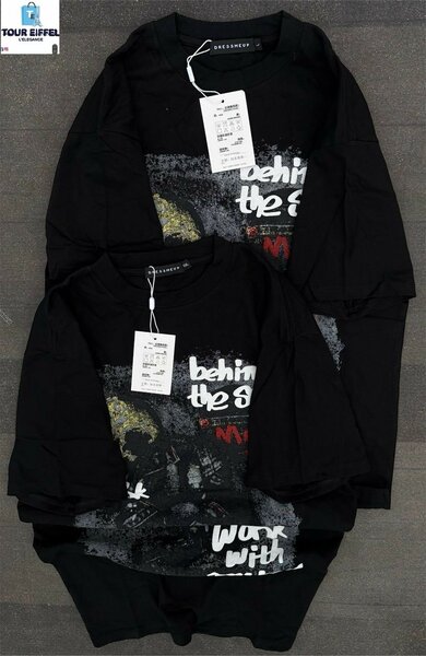 T-shirt noir graphique unisexe