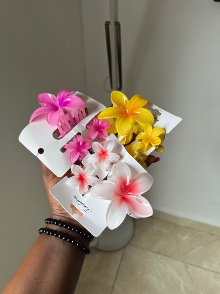 Barrettes à fleurs colorées