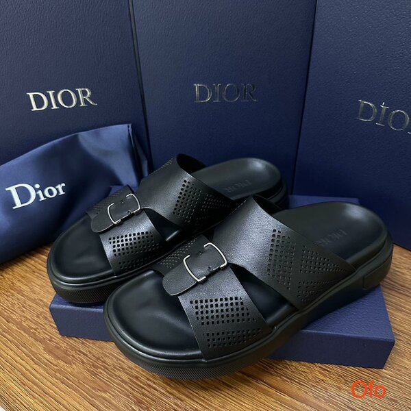 Sandales en cuir noir homme