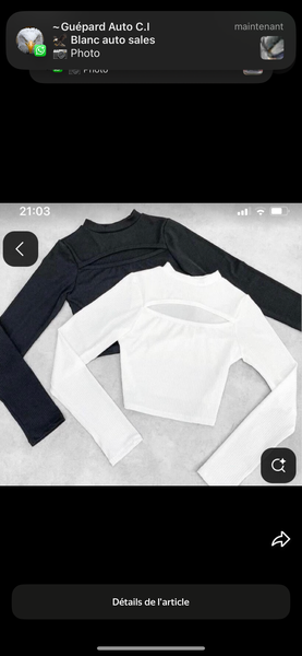 Top à manches longues découpe