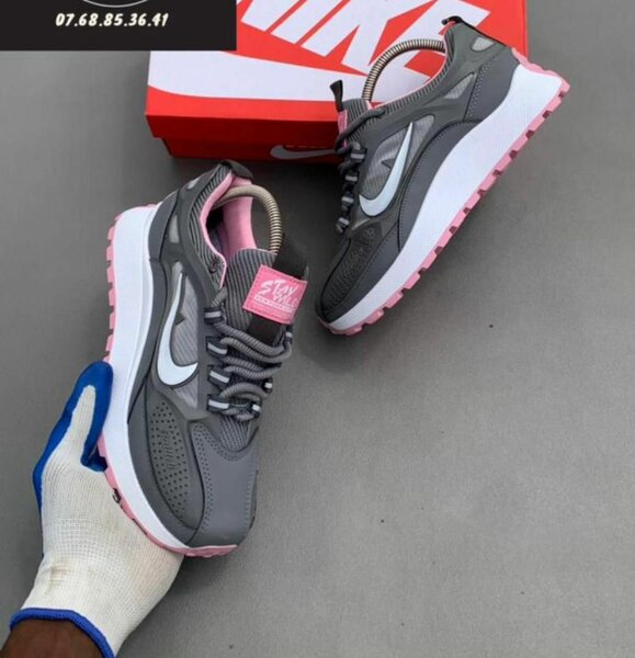 Sneakers Gris et Rose Femme