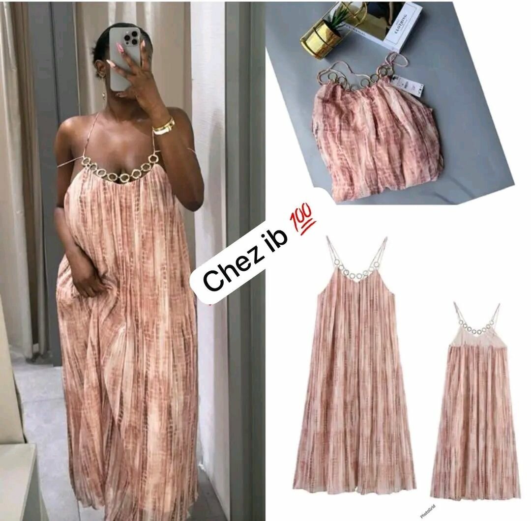 Robe longue élégante avec anneaux