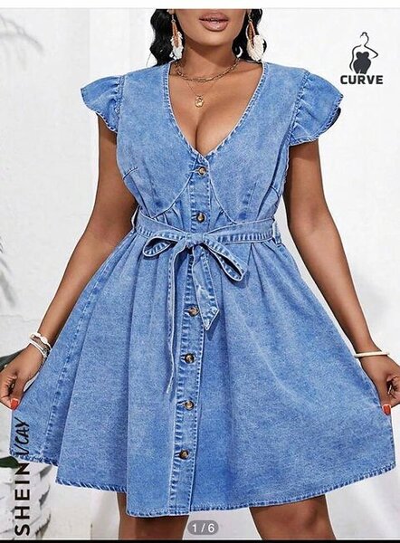 Robe en jean sans manches