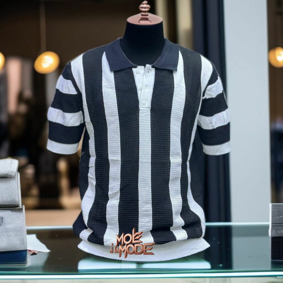 Polo homme rayé élégant