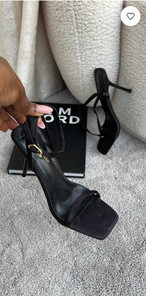 Lisa Black Ankle Strap Heels