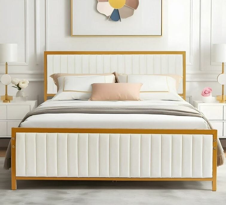 Iron double bed with poshish