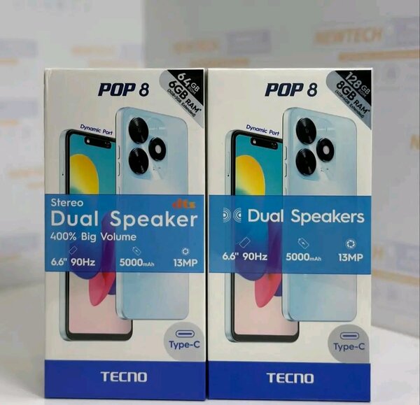 TECNO POP 8 128GB 8GB RAM PREMIÈRE COPIE CONFORME DUBAÏ