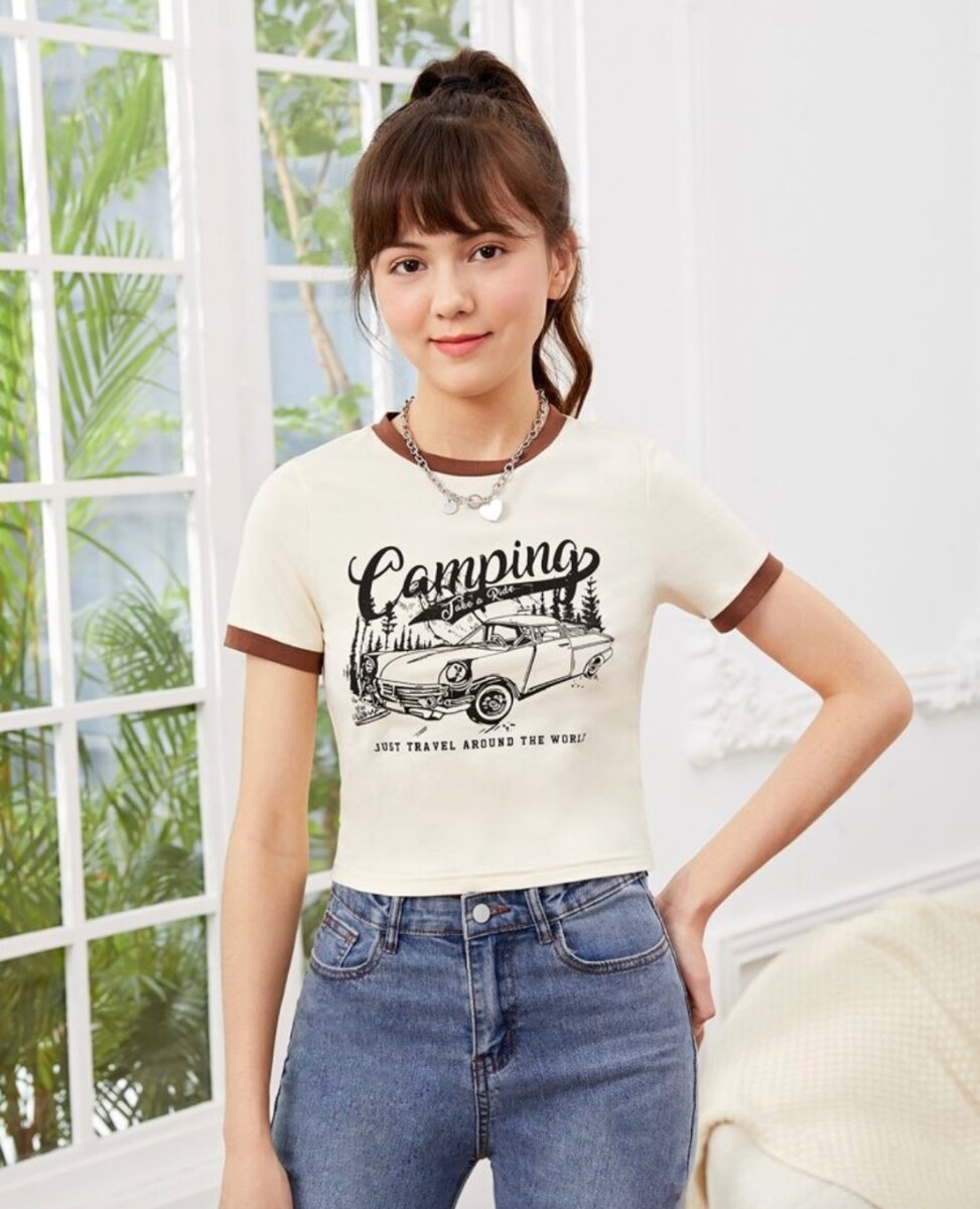 T-shirt Femme Vintage Camping