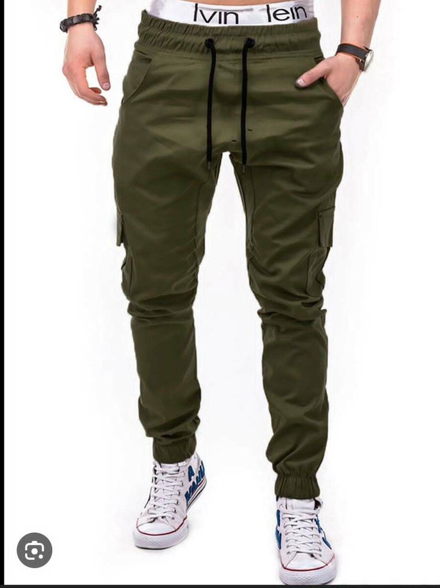Khaki side pocket trousers