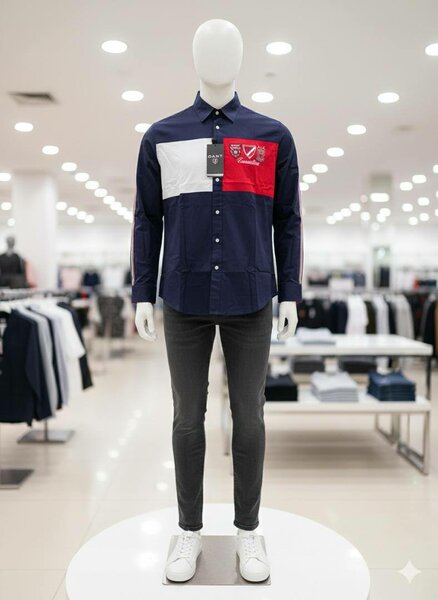 Chemise Homme Patchwork Élégante