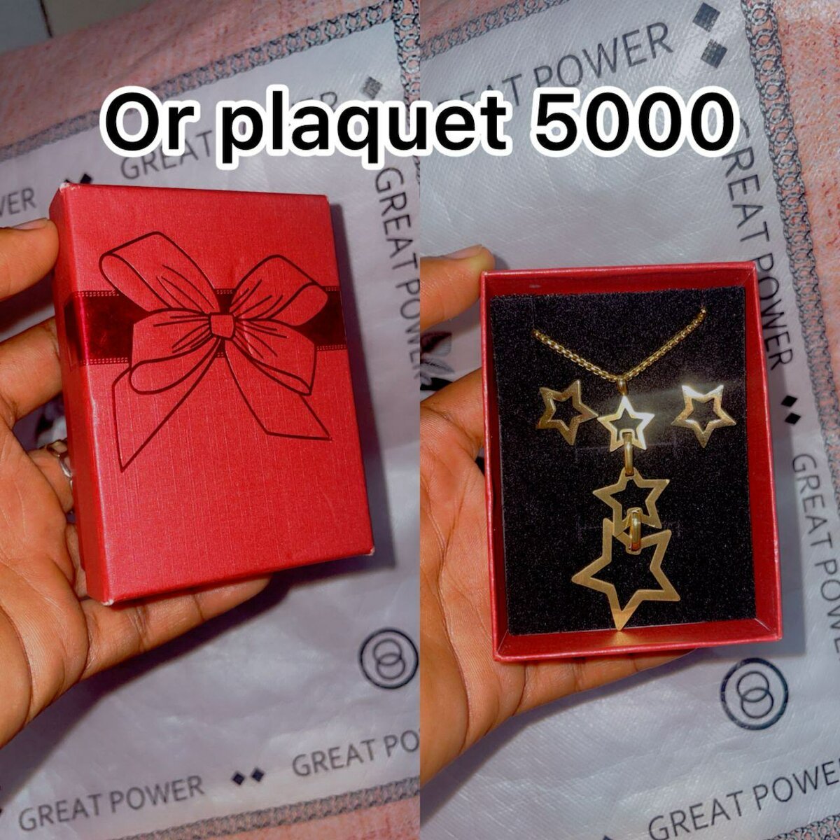 Parure Chaîne et Boucles Étoiles