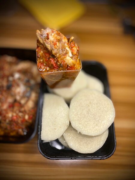 Igname bouillie pâte épicé