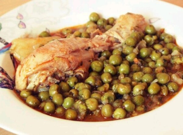 Poulet aux petits pois
