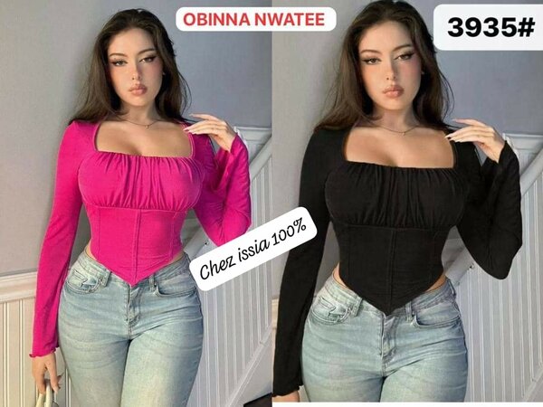 Top moulant à manches longues