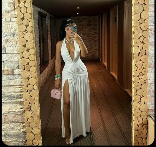 Robe longue élégante fendue