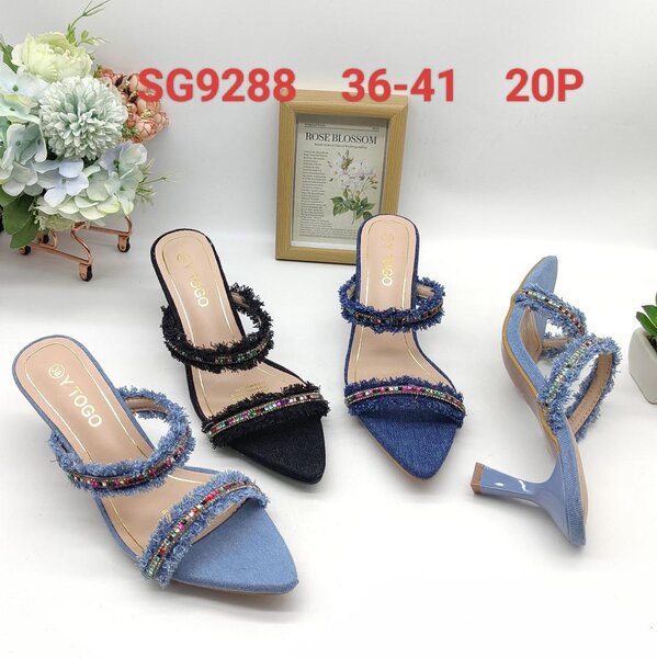 Sandales à talons en denim YOGO