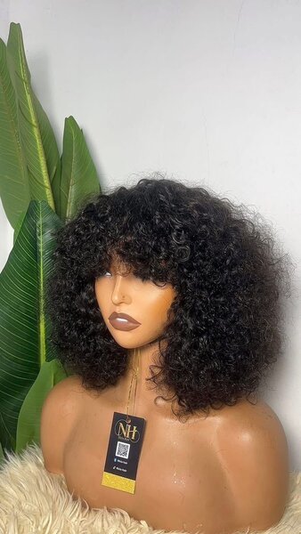 Perruque bouclée naturelle