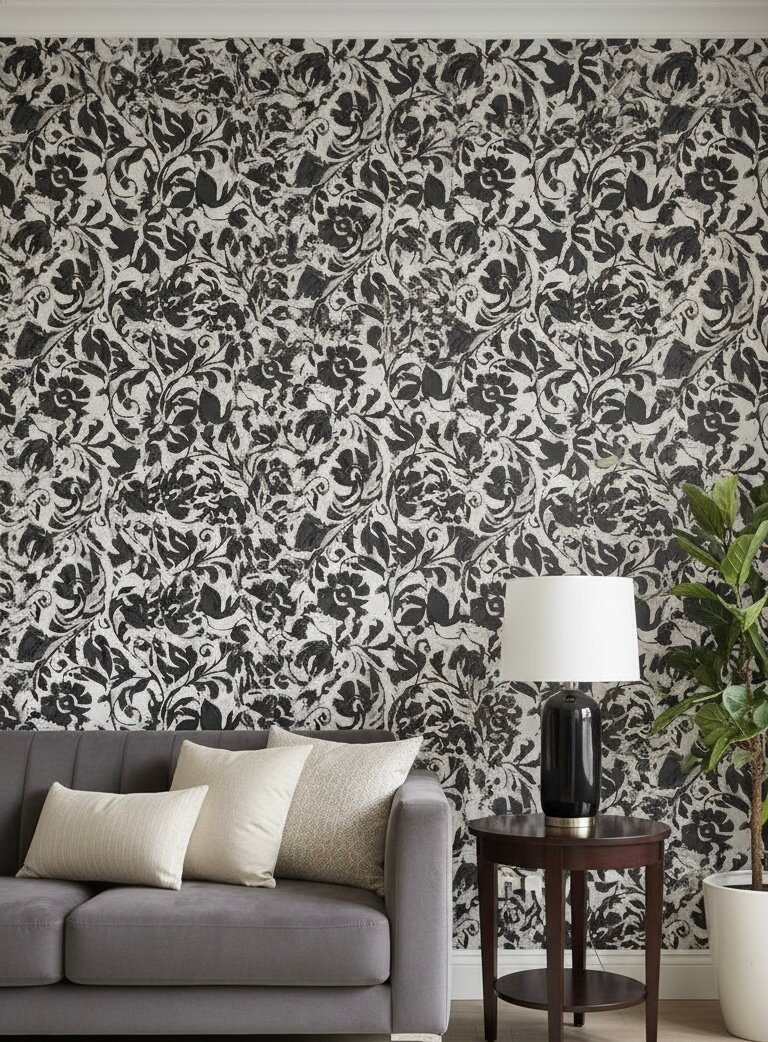 Papier peint floral chic