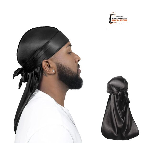 Durag en satin noir élégant