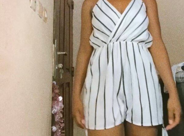 Combishort rayé élégant