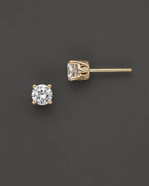 Boucles clous or diamant