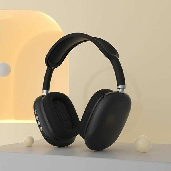 Black headphone with long lasting battery and Fast  Charging