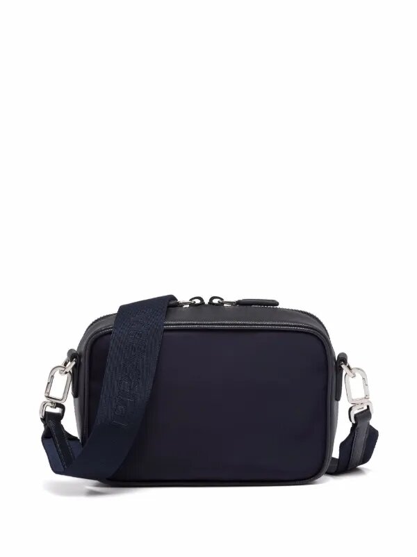 Prada triangle-logo Brique messenger bag