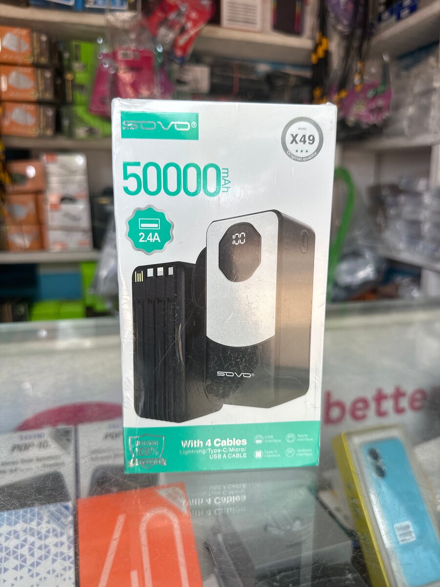 Power Bank 50000mAh 4 Câbles