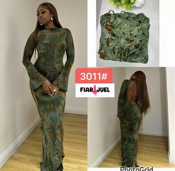 Robe longue verte élégante