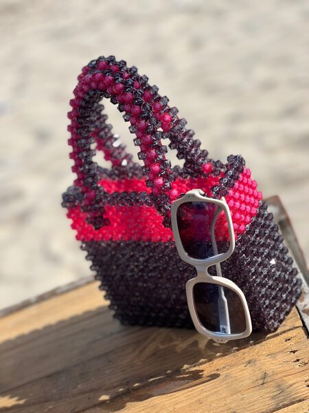Pinky Beaded Bag