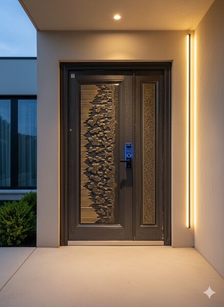 Porte d'entrée moderne sécurité