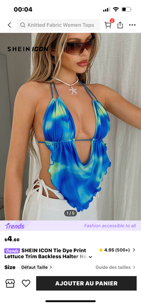 Top dos nu tie-dye femme