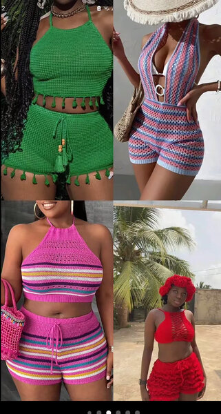 Set de plage crochet coloré