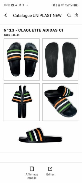 Claquettes Adidas Noir