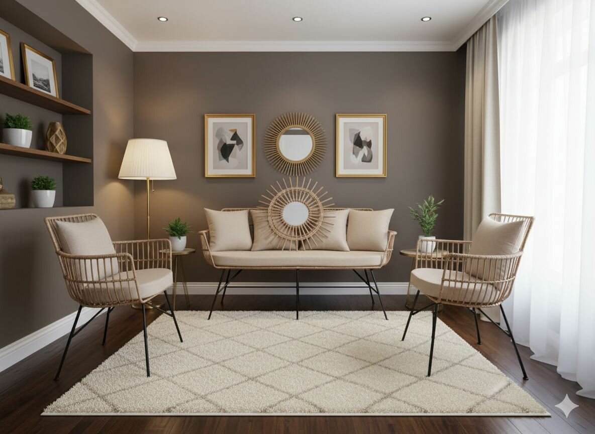 Salon moderne en osier