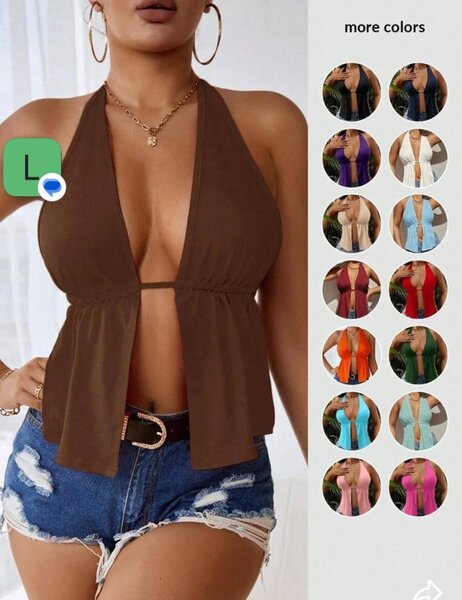 Top dos nu coloré femme