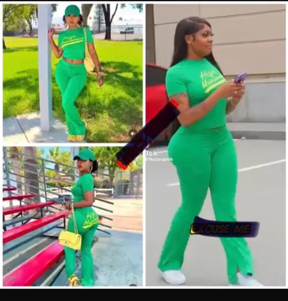 Ensemble vert tendance femme